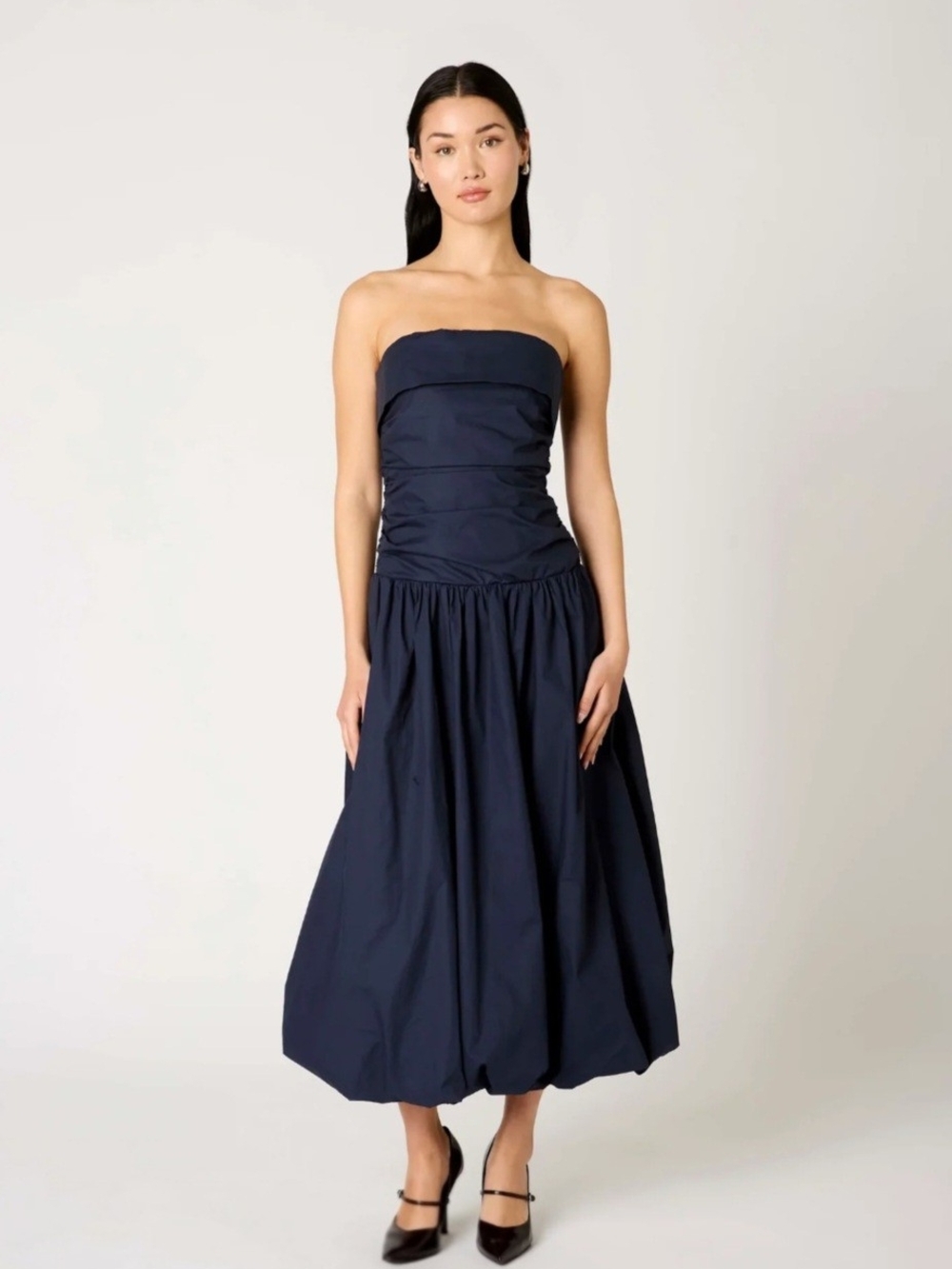 Band Of The Free Strapless Navy XL NWT Midi Dress